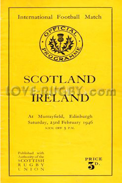 1946 Scotland v Ireland  Rugby Programme