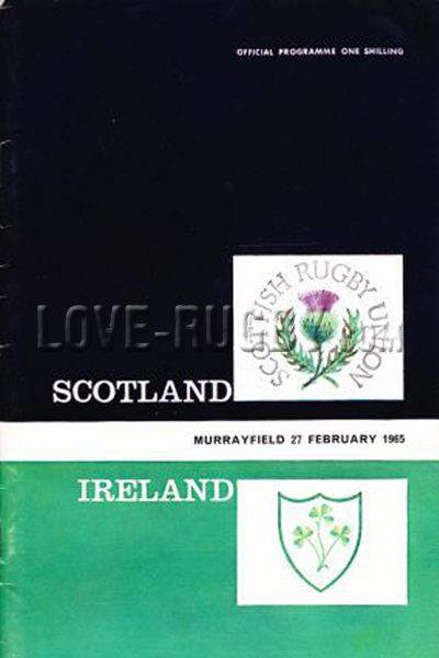 1965 Scotland v Ireland  Rugby Programme