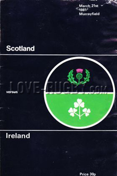 1981 Scotland v Ireland  Rugby Programme