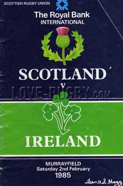 1985 Scotland v Ireland  Rugby Programme