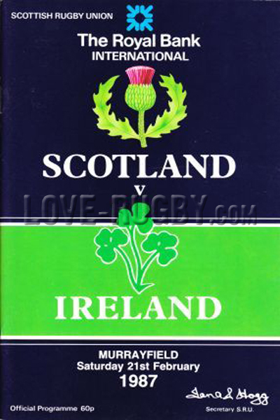 1987 Scotland v Ireland  Rugby Programme