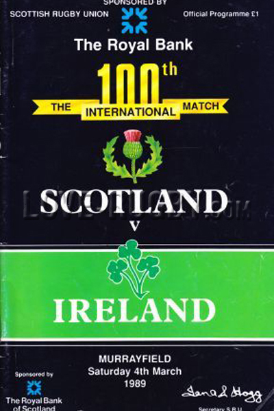 1989 Scotland v Ireland  Rugby Programme