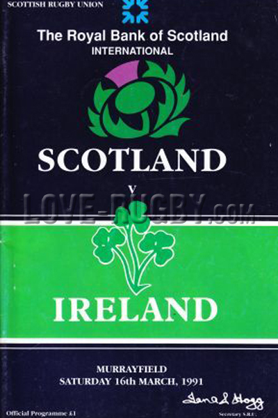 1991 Scotland v Ireland  Rugby Programme