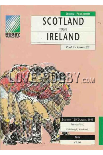 1991 Scotland v Ireland  Rugby Programme