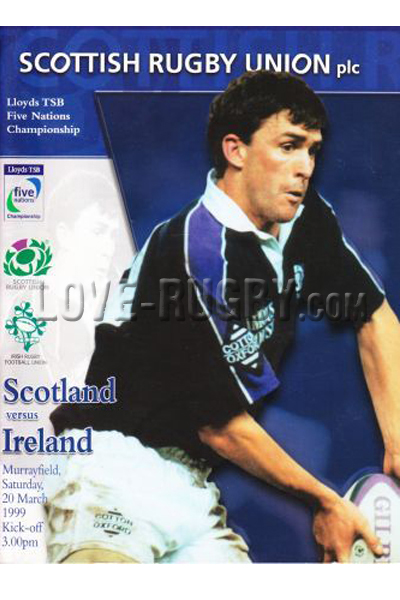 1999 Scotland v Ireland  Rugby Programme