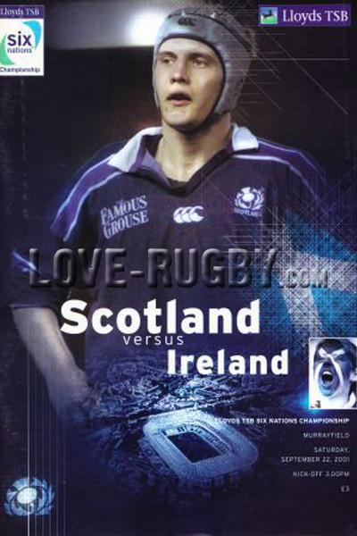 2001 Scotland v Ireland  Rugby Programme