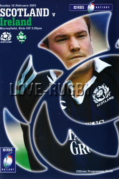 2003 Scotland v Ireland  Rugby Programme