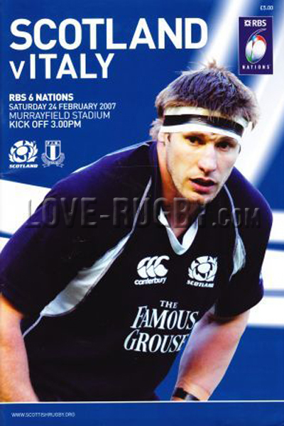 2007 Scotland v Italy  Rugby Programme