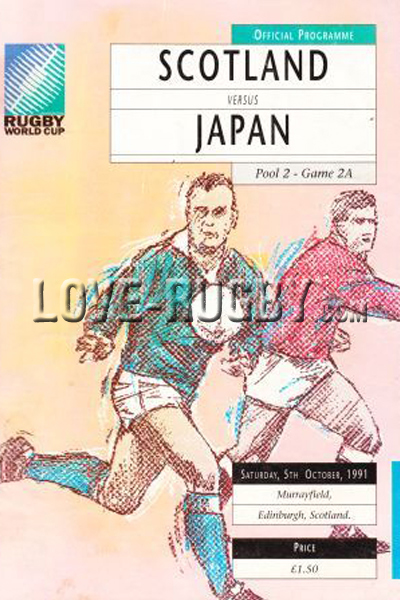 1991 Scotland v Japan  Rugby Programme
