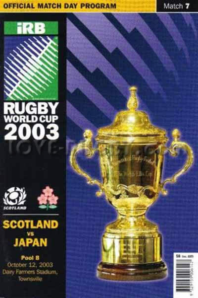 2003 Scotland v Japan  Rugby Programme