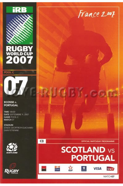 2007 Scotland v Portugal  Rugby Programme