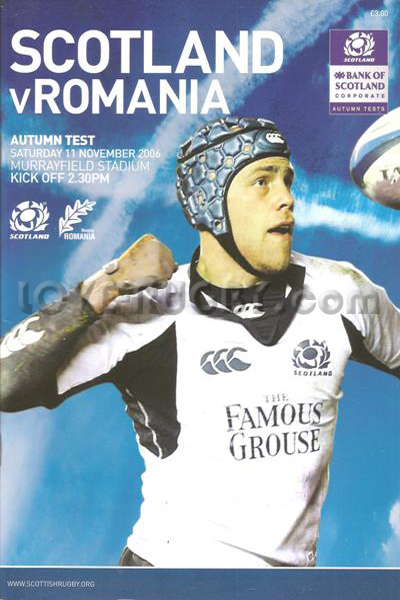 2006 Scotland v Romania  Rugby Programme