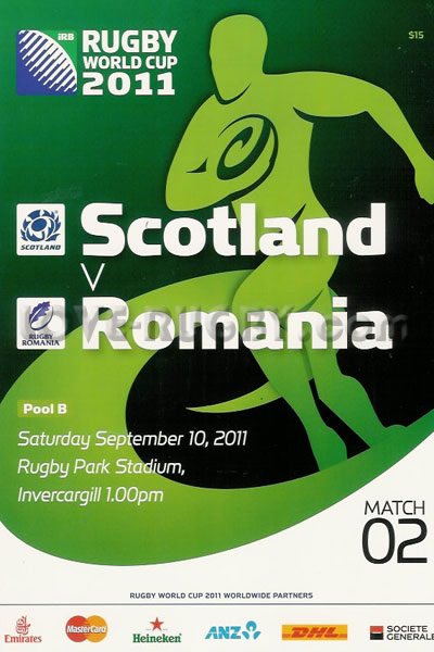 2011 Scotland v Romania  Rugby Programme