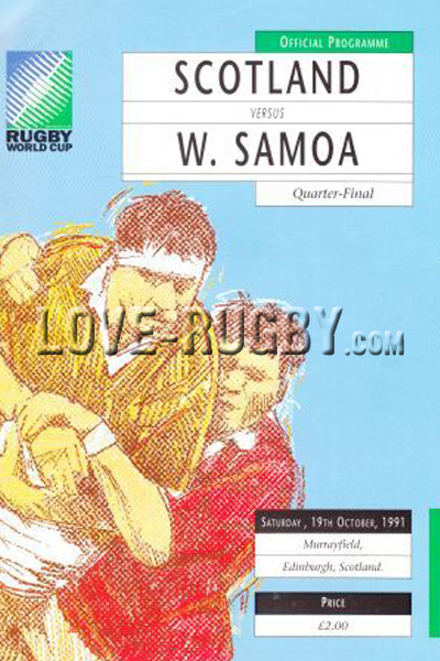 1991 Scotland v Samoa  Rugby Programme