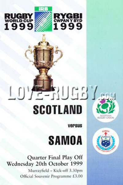 1999 Scotland v Samoa  Rugby Programme