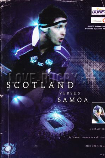 2000 Scotland v Samoa  Rugby Programme