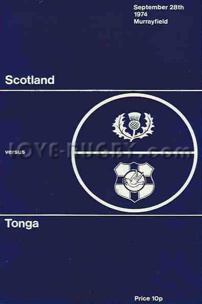 1974 Scotland v Tonga  Rugby Programme