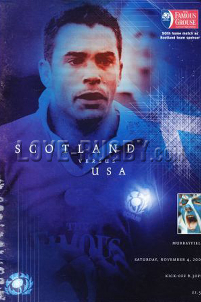 2000 Scotland v USA  Rugby Programme