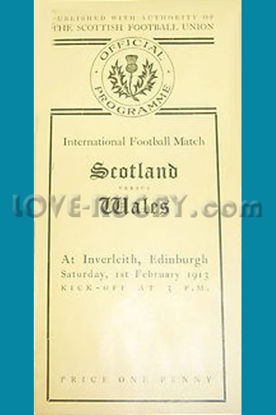 1913 Scotland v Wales  Rugby Programme