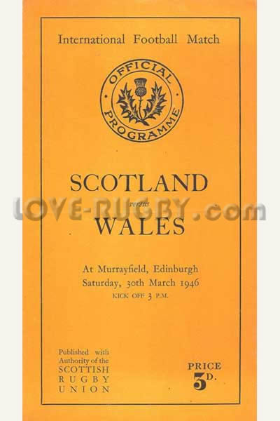 1946 Scotland v Wales  Rugby Programme