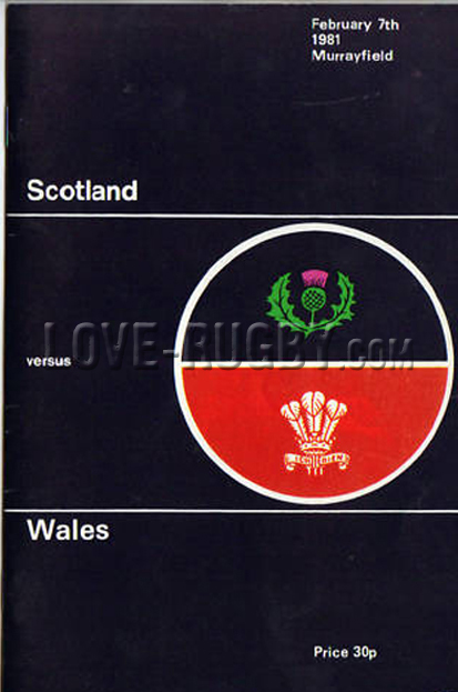 1981 Scotland v Wales  Rugby Programme