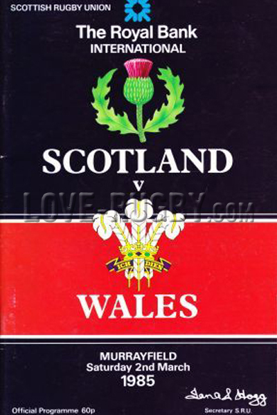 Scotland Wales 1985 memorabilia