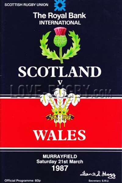 1987 Scotland v Wales  Rugby Programme