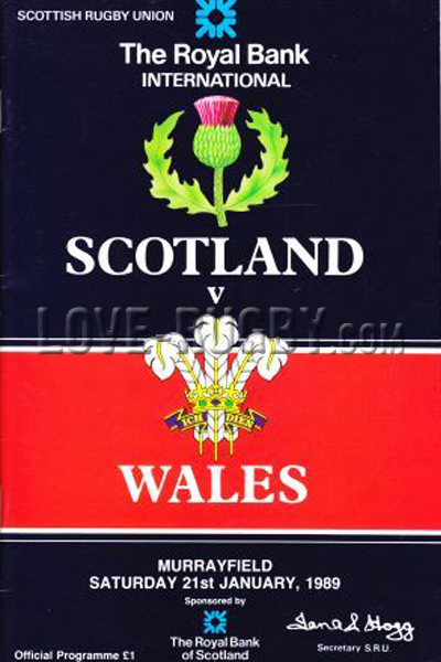 1989 Scotland v Wales  Rugby Programme