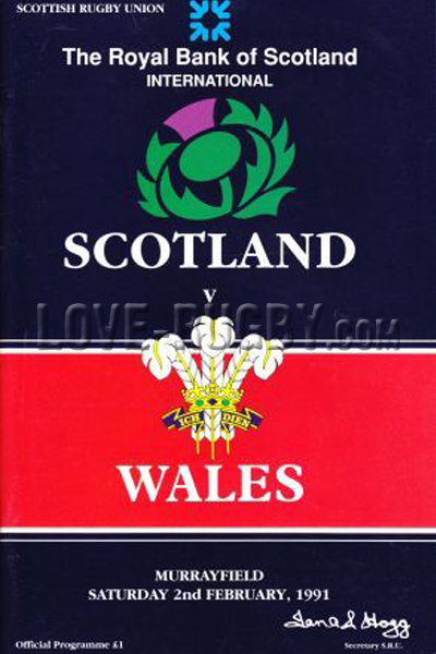 1991 Scotland v Wales  Rugby Programme