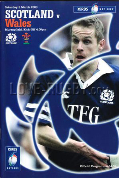 2003 Scotland v Wales  Rugby Programme