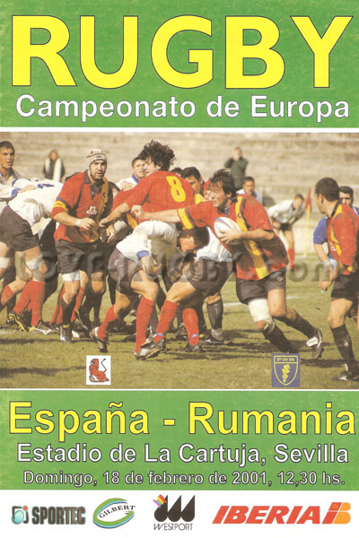 2001 Spain v Romania  Rugby Programme