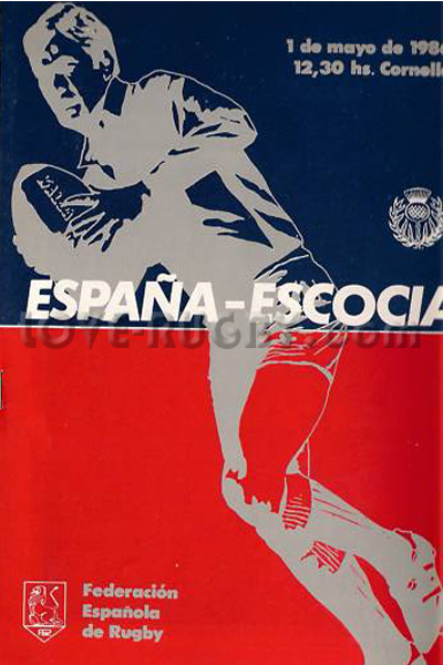 1986 Spain v Scotland  Rugby Programme