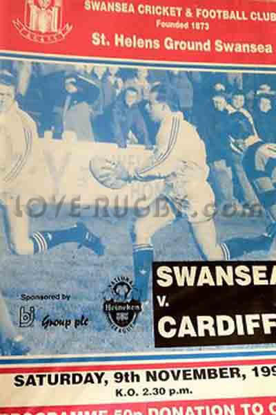 1991 Swansea v Cardiff  Rugby Programme