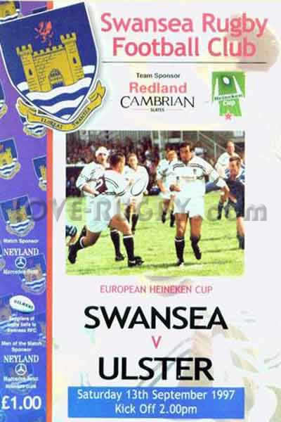 1997 Swansea v Ulster  Rugby Programme
