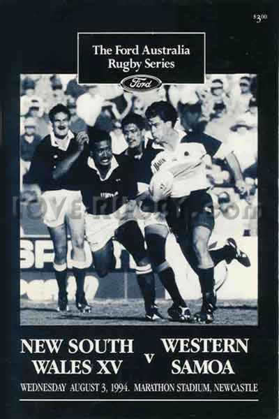 1994 Sydney v Samoa  Rugby Programme