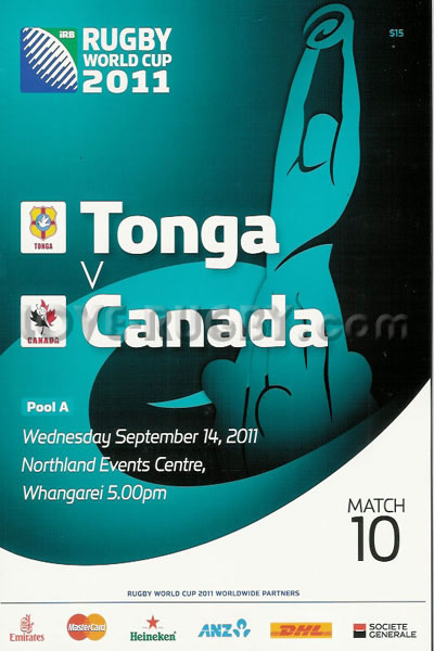 2011 Tonga v Canada  Rugby Programme