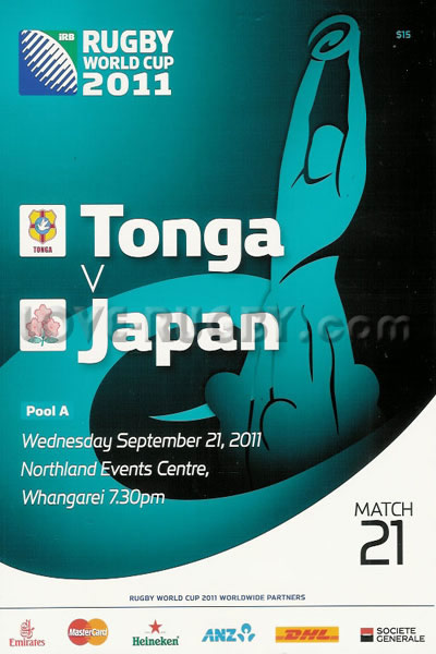 2011 Tonga v Japan  Rugby Programme