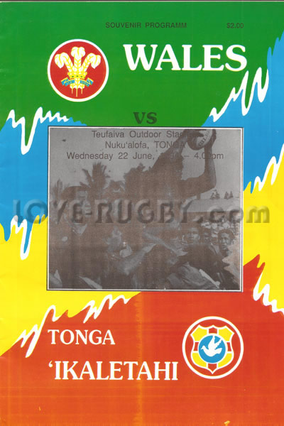 1994 Tonga v Wales  Rugby Programme