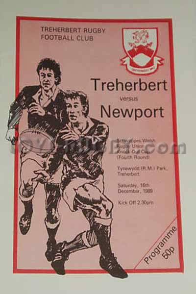 1989 Treherbert v Newport  Rugby Programme