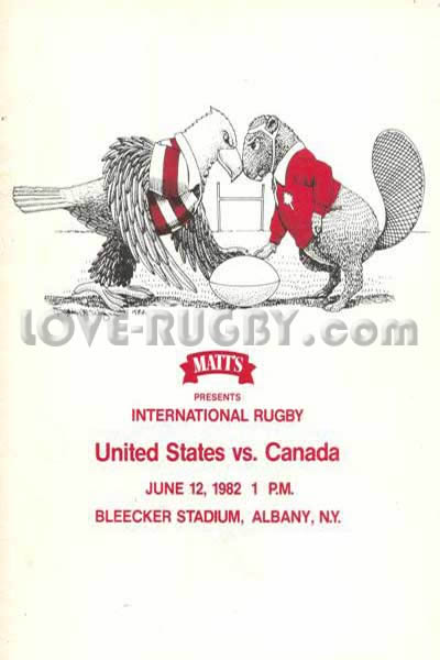 1982 USA v Canada  Rugby Programme