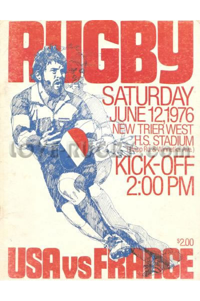 1976 USA v France  Rugby Programme