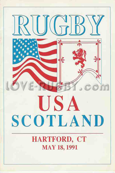 1991 USA v Scotland  Rugby Programme