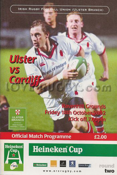 2002 Ulster v Cardiff  Rugby Programme