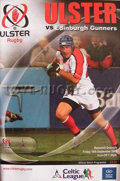 2005 Ulster v Edinburgh  Rugby Programme
