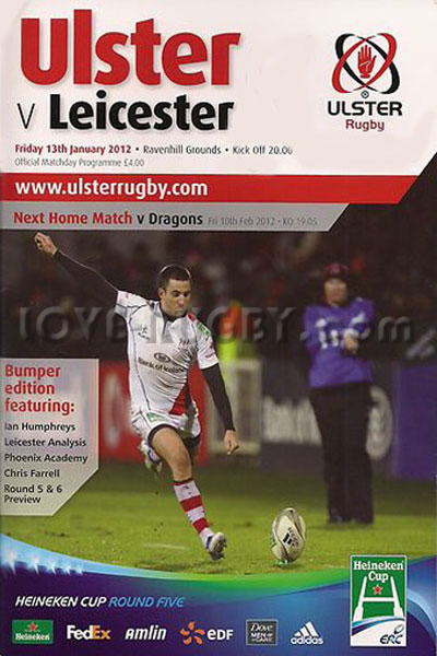 2012 Ulster v Leicester  Rugby Programme