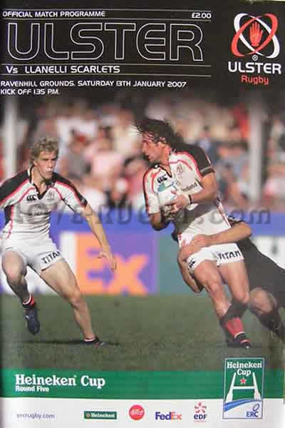2007 Ulster v Llanelli  Rugby Programme