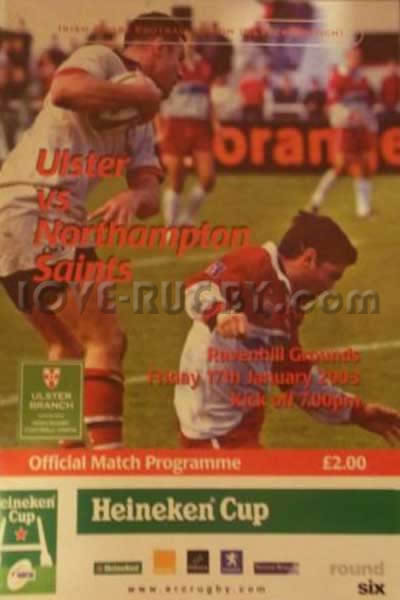 2003 Ulster v Northampton  Rugby Programme