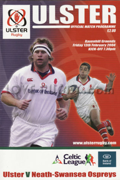 2004 Ulster v Ospreys  Rugby Programme