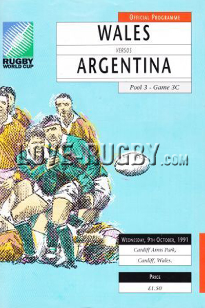 1991 Wales v Argentina  Rugby Programme