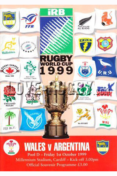 1999 Wales v Argentina  Rugby Programme